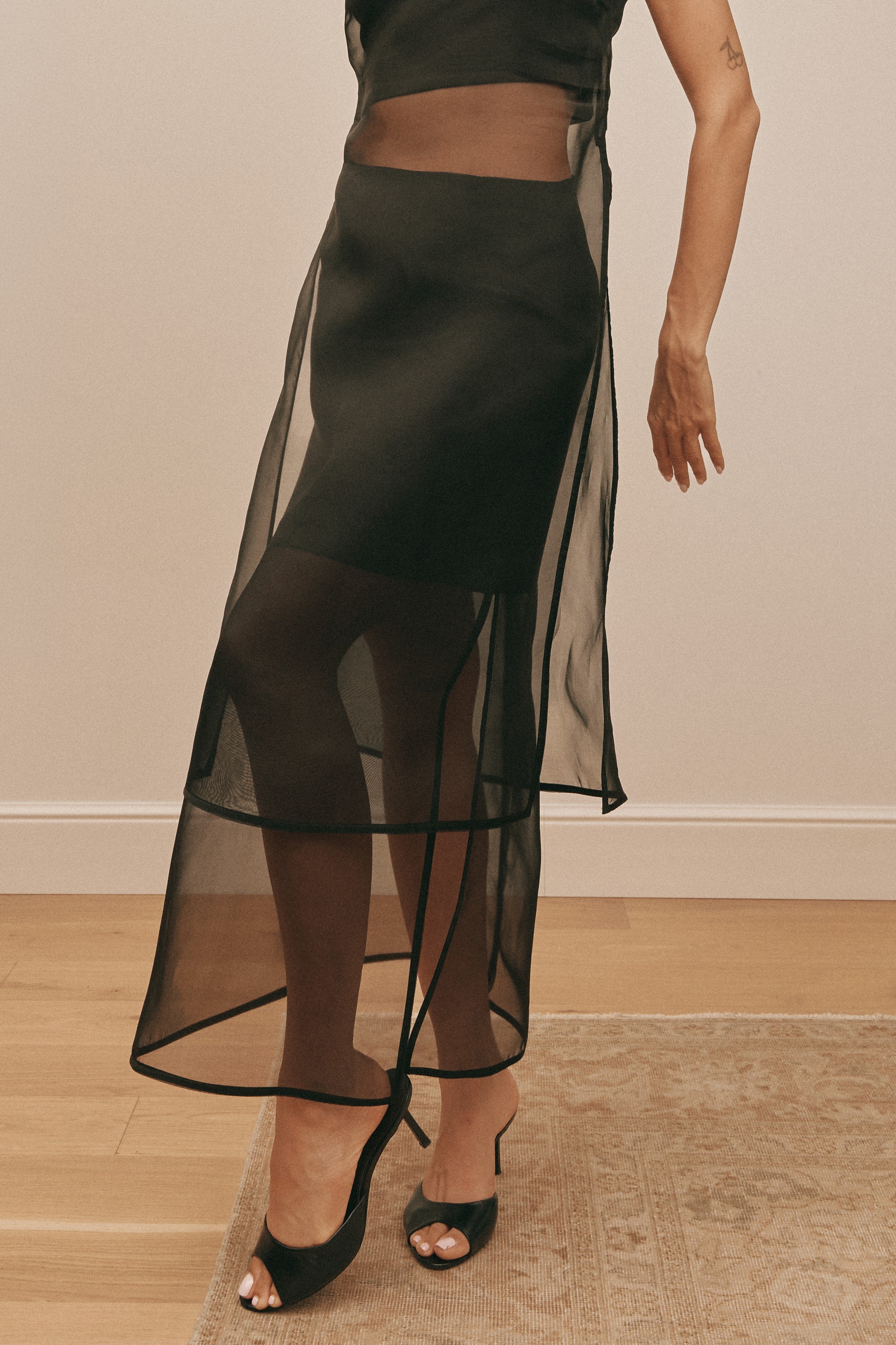 Noir Isla Long Sheer Skirt