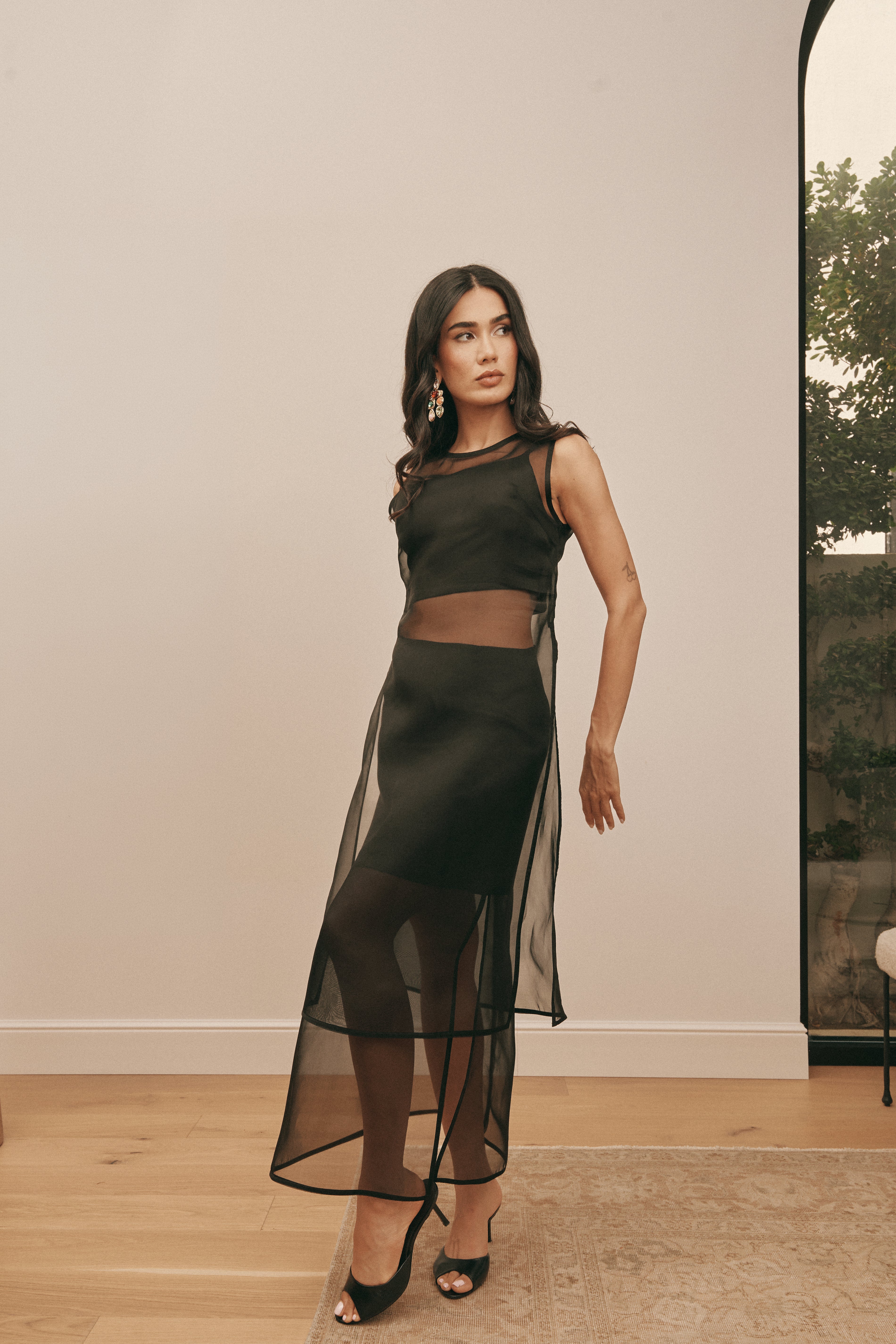 Noir Isla Long Sheer Top